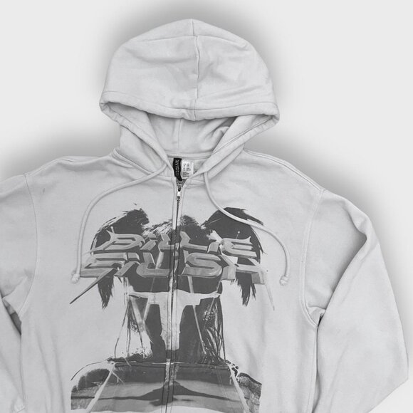 Billie Eilish x H&M White Graphic Zip-up Hoodie - Picture 3 of 4